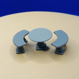 Ensemble Table et 2 Bancs en Pierre - Diorama 1/43 (3D Creative)