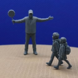 Pack : Garde passage piéton + enfants qui traversent - 3D CREATIVE - 1:43