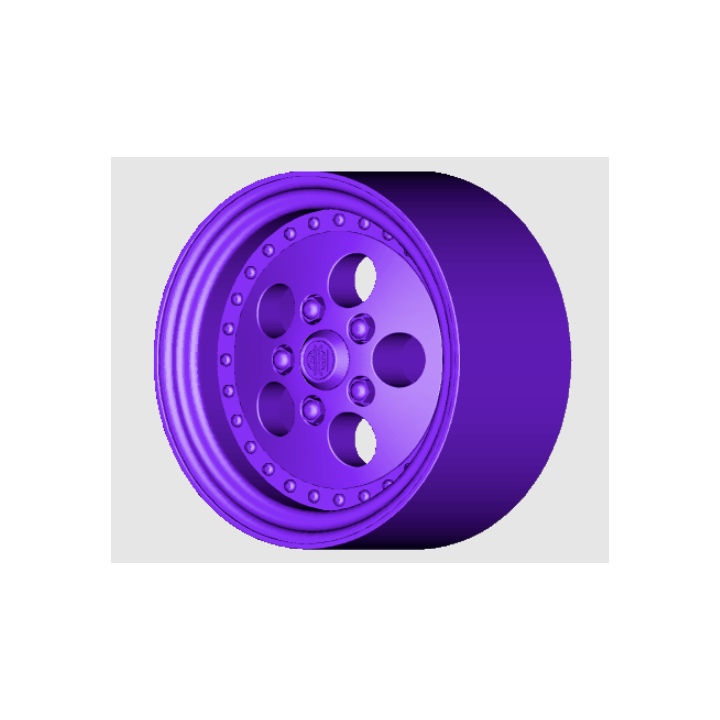 Rendu 3D en perspective d’une jante type Center Line à cinq trous