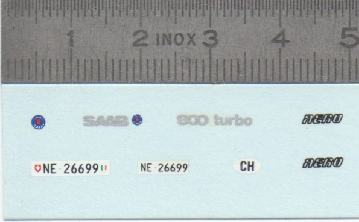 Décalcomanie - SAAB 900 Turbo - Ech. 1:43