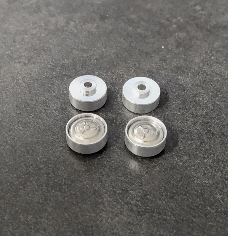 4 jantes en aluminium + Inserts White Metal - ø9.20 mm