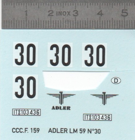 Décalcomanie - ADLER LM 59 N°30 - Ech 1:43
