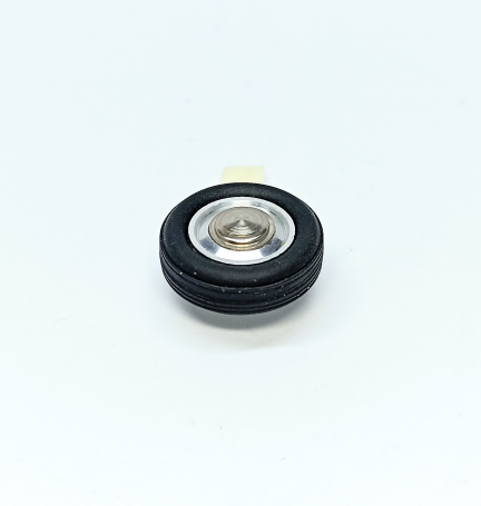 4 roues complètes  ø15.50 mm - à monter - Laiton, alu et résine souple - 1:43