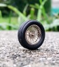 4 roues complètes à rayons Ø 14.60 mm - Laiton chromé - Ech 1:43