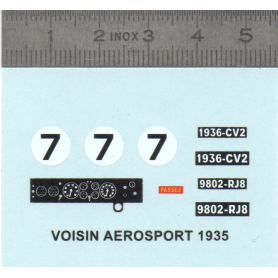 Décalcomanie - VOISIN AÉROSPORT 1935 n°7 - Ech 1:43