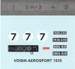 Décalcomanie - VOISIN AÉROSPORT 1935 n°7 - Ech 1:43