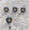 4 roues complètes à rayons Ø 13.80 mm - Laiton chromé - Ech 1:43