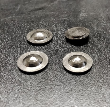 4 flasques bombés  en laiton traité (Nickelé) - Ø11.30mm - CPC Production