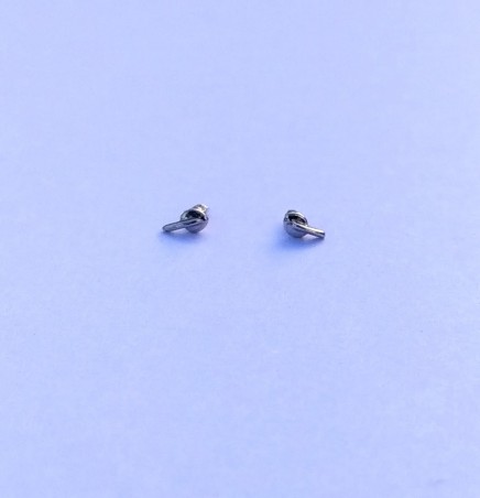 4 poignées de porte - Citroën 2CV- Ech 1:43 - White Metal