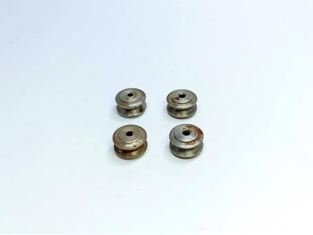 Fin de série : Jantes convexes en acier brut - ø 9.50 mm - DINKY TOYS - Lot de 4