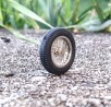 4 roues complètes à rayons Ø 18 mm - Laiton chromé - Ech 1:43