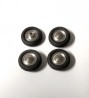 4 roues complètes  ø15.50 mm - à monter - Laiton, alu et résine souple - 1:43