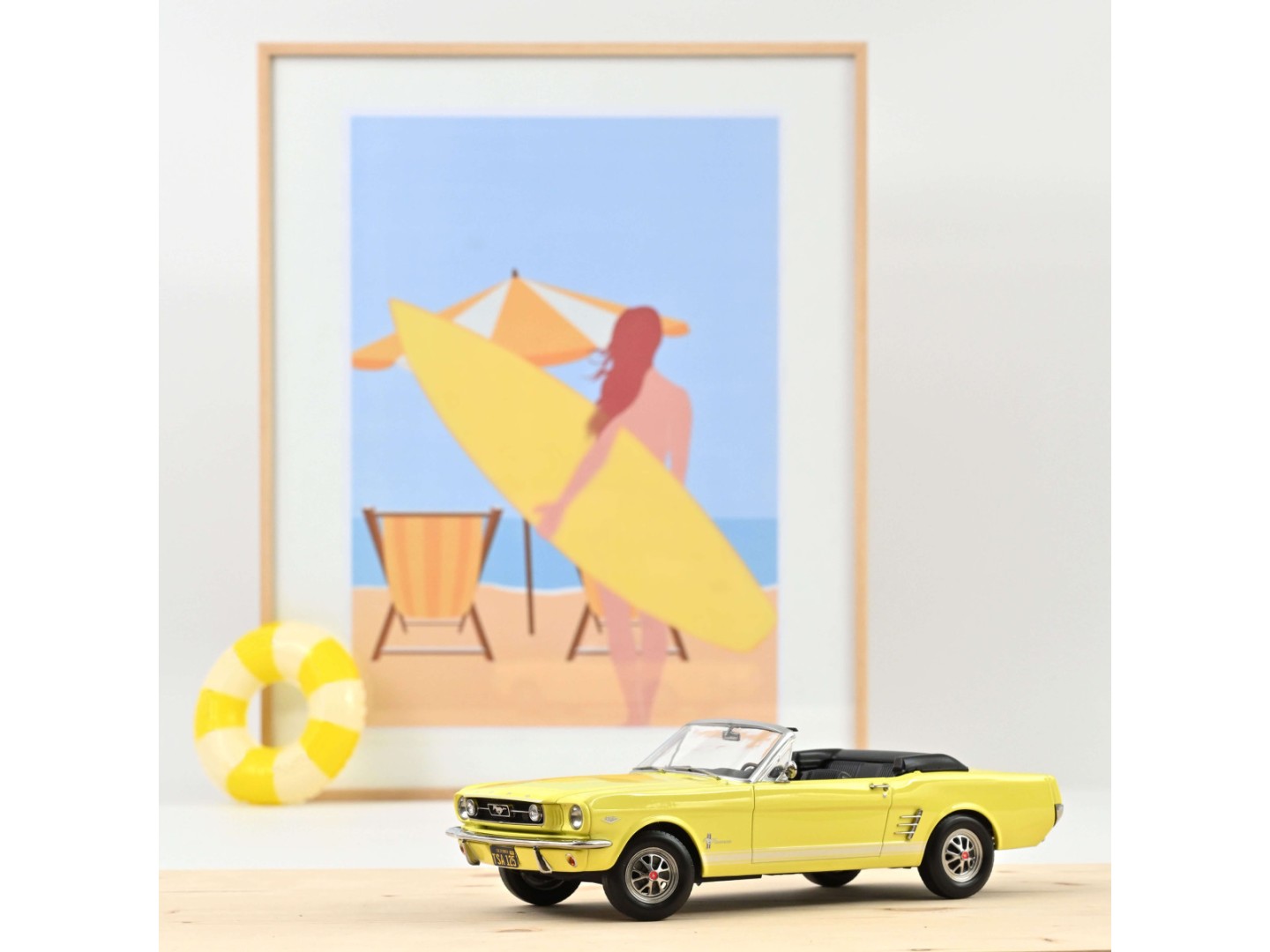Marketplace - Ford Mustang Cabriolet 1966 Jaune - Norev - 1:18