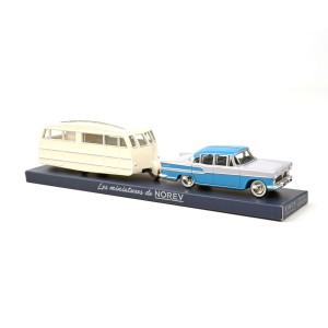 Marketplace - Simca Vedette Chambord 1958 et caravane Hénon Bleu Léman et Gris  - Norev - 1:43