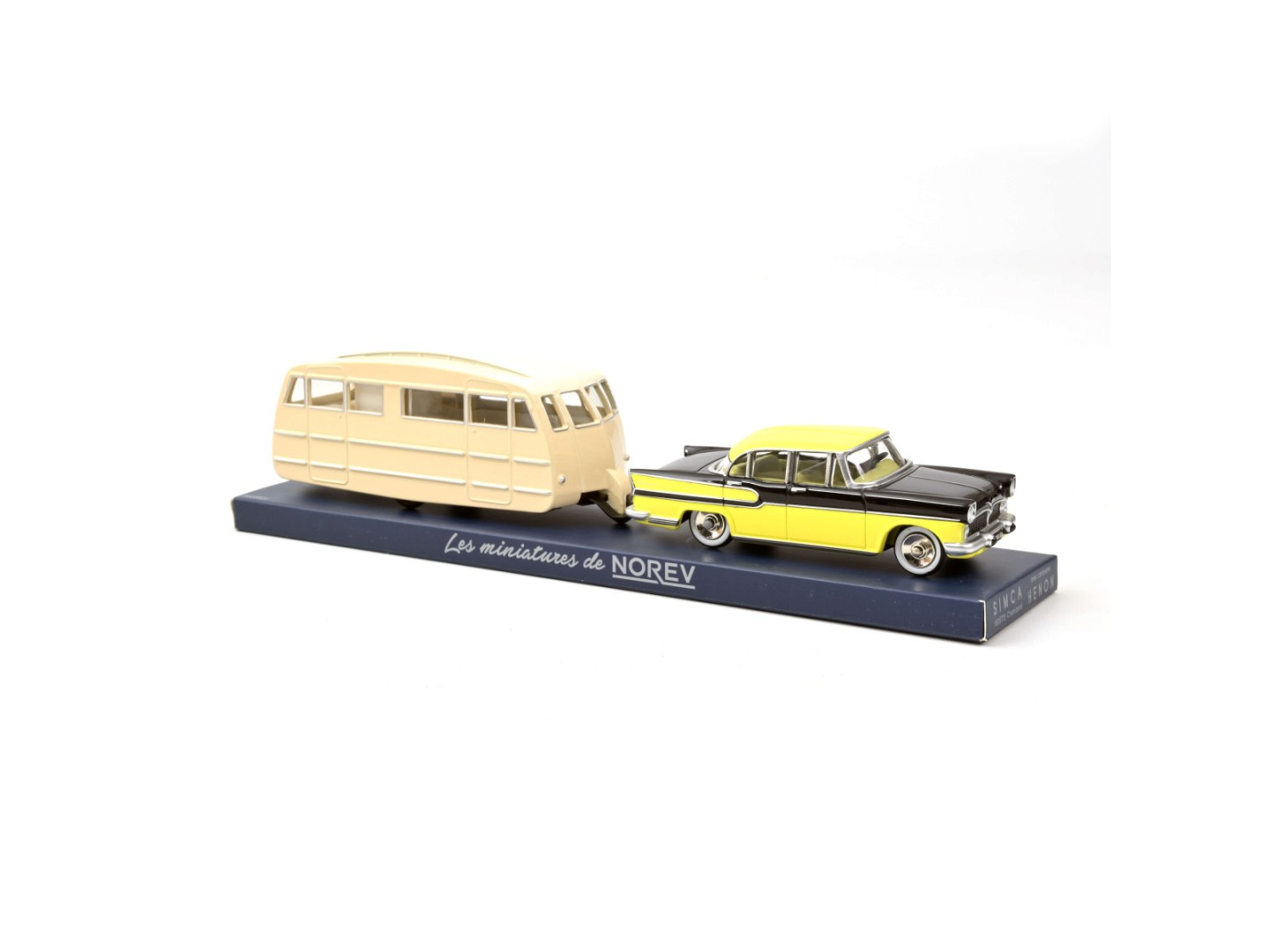 Marketplace - Simca Vedette Chambord 1958 et caravane Hénon Jaune Paille/Noir - Norev - 1:43
