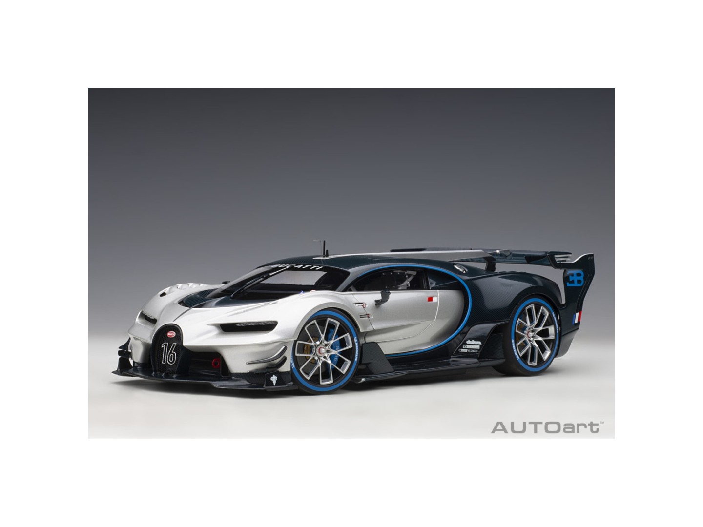 Marketplace - Bugatti Vision GT 2015 Argent/Bleu Carbone  - Autoart - 1:18