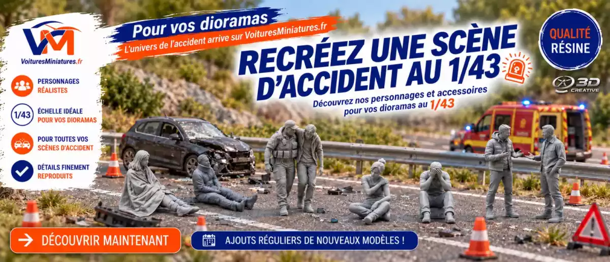 Scène d'accident pour diorama au 1/43ème