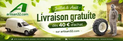 Livraison gratuite sur Artisan32.com : l’offre estivale pour les passionnés de miniatures agricoles