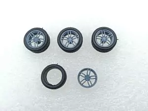 4 roues Ferrari 5 branches ø 15.50 mm - Résine 3D - 1:43 |Pièces et...