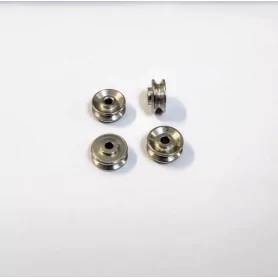4 Jantes concaves Ø9.50mm en acier traité chrome - DINKY TOYS |Pièc...