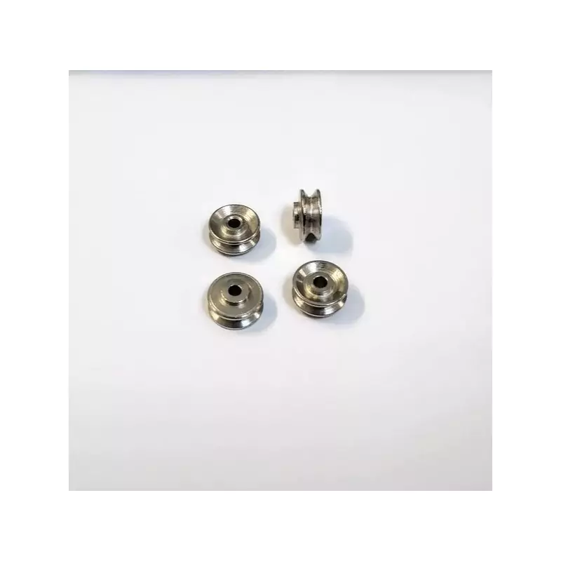 4 Jantes concaves Ø9.50mm en acier traité chrome - DINKY TOYS |Pièc...