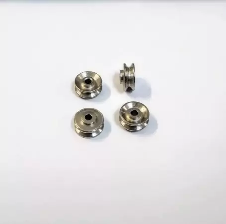 4 Jantes concaves Ø9.50mm en acier traité chrome - DINKY TOYS |Pièc...