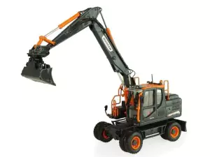 Marketplace : Pelle sur pneus DOOSAN DX160W Black Edition 600 pièces - Universal Hobbies - 1:50