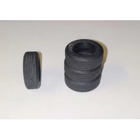 Pneus en résine souple - ø int 9.20 mm - Ech. 1:43 - Lot de 4 |Pièc...