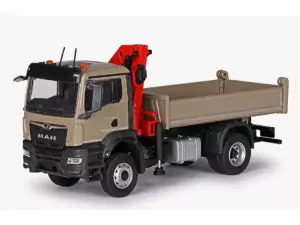 Marketplace : MAN TGS NN 4x2 porteur benne avec grue de chargement - Conrad - 1:50