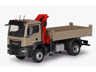 Marketplace : MAN TGS NN 4x2 porteur benne avec grue de chargement - Conrad - 1:50
