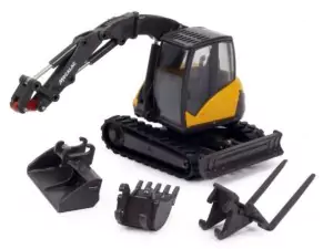Marketplace : Mini-pelle MECALAC 8MCR avec accessoires - Conrad - 1:50