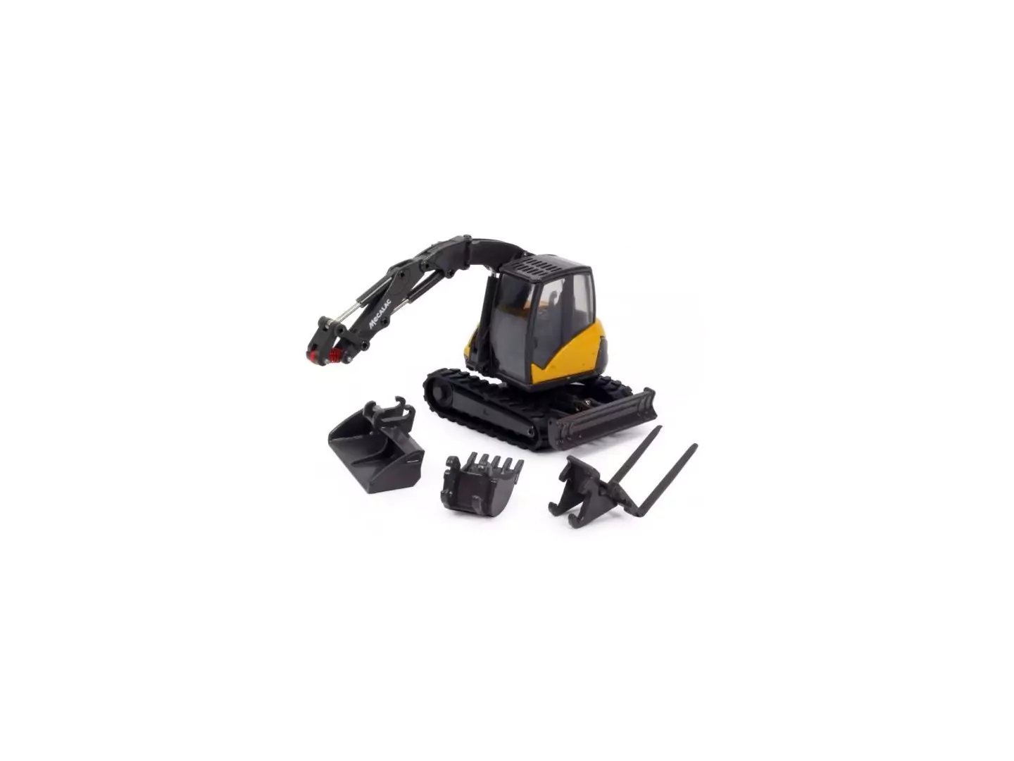 Marketplace : Mini-pelle MECALAC 8MCR avec accessoires - Conrad - 1:50
