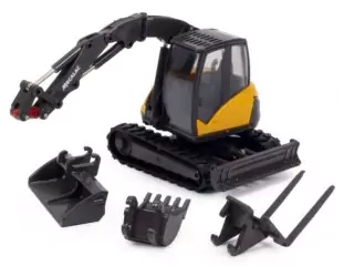 Marketplace : Mini-pelle MECALAC 8MCR avec accessoires - Conrad - 1:50