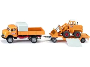 Marketplace : MERCEDES 710 plateau avec chargeuse KRAMER 11 BÖLLING - Siku - 1:50