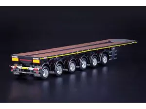 Marketplace : Plateau 6 essieux NOOTBOOM OVB avec container 10ft - IMC Models - 1:50