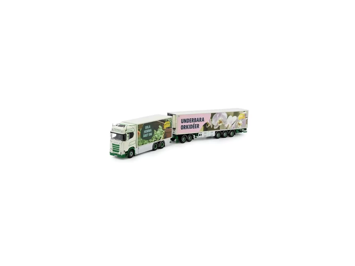 Marketplace : SCANIA Next génération 6x4 porteur avec remorque frigo 2+3 Essieux STEEN HANSEN - Tekno - 1:50