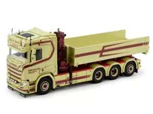 Marketplace : SCANIA R 8x4 porteur avec ampliroll et grue de déchargement PETER E. NIELSEN - Tekno - 1:50