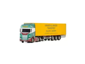 Marketplace : SCANIA R Highline avec remorque frigo 3 essieux HANSEN & JENSEN - WSI - 1:50