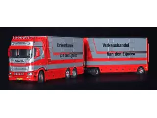 Marketplace : SCANIA S High Roof 6x2 porteur avec remorque 1+1 Essieux bétaillère VAN DEN EIJNDEN - IMC Models - 1:50