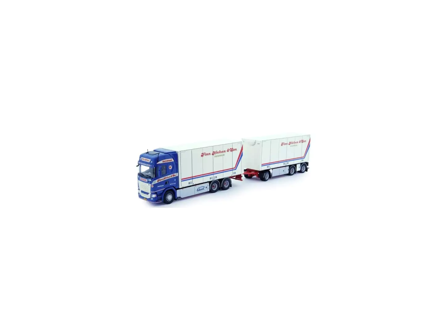 Marketplace : SCANIA S Highline Porteur 6x4 avec remorque 3 Essieux FINN NIELSEN & SON - Tekno - 1:50