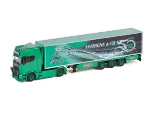 Marketplace : SCANIA S650 4x2 avec remorque frigo 3 Essieux VERBEKE & FILS 50 ans - WSI - 1:50