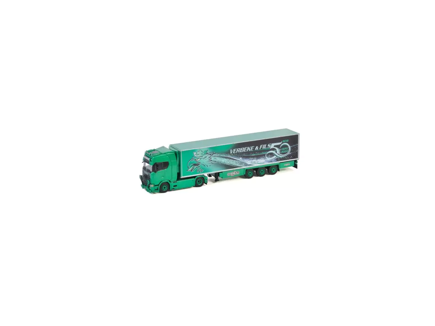 Marketplace : SCANIA S650 4x2 avec remorque frigo 3 Essieux VERBEKE & FILS 50 ans - WSI - 1:50
