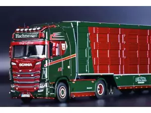 Marketplace : SCANIA SERIES S HIGHROOF 4x2 avec remorque 3 essieux HACHMEISTER - IMC Models - 1:50