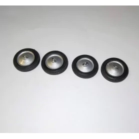 4 roues pour Voisin C28 - En résine, pneu souple - Ech. 1/43