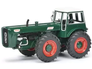 Markeplace : Tracteur 4 roues égales DUTRA D4K couleur vert  - SCHUCO - 1:32