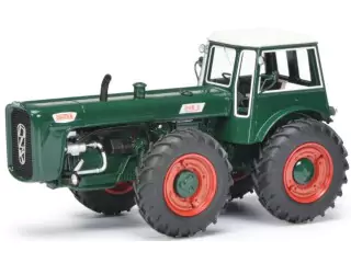 Markeplace : Tracteur 4 roues égales DUTRA D4K couleur vert  - SCHUCO - 1:32