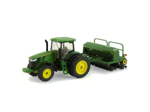 Markeplace : Tracteur avec roues jumelées arrières JOHN DEERE 7215R - ERTL - 1:64