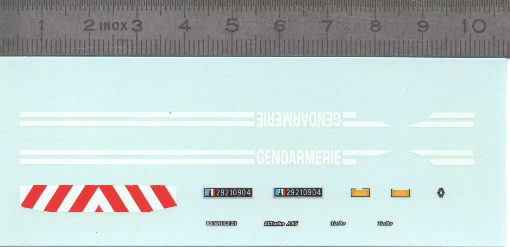 Décalcomanie "GENDARMERIE" Renault 21 - Ech 1:43 |Pièces et kits po...