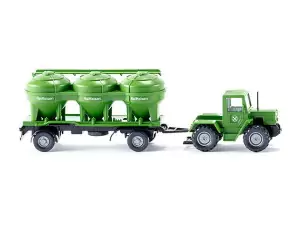Markeplace : Tracteur MB TRAC 700 MERCEDES avec remorque silo  - WIKING - 1:87