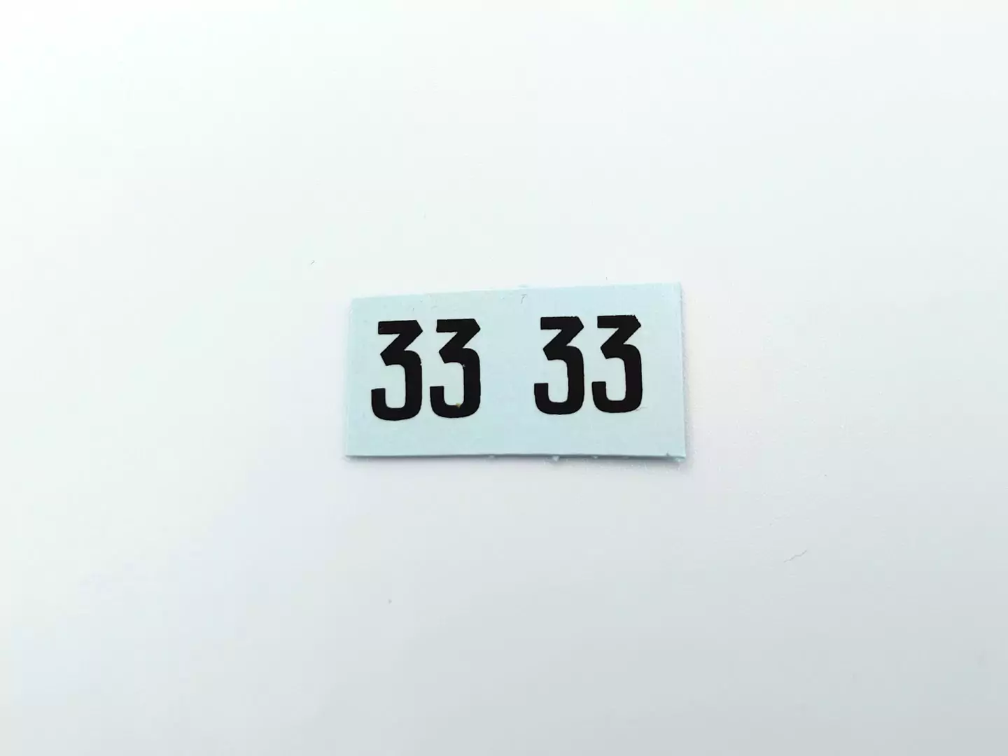 Décalcomanie : Numéro 33 - 8mm - 1:43